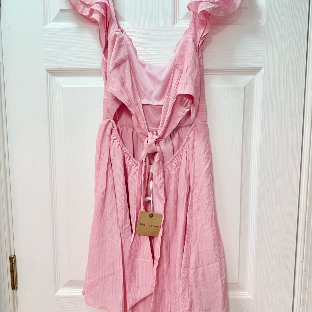 Pink Ruffle Mini Dress - Picture 4 of 4